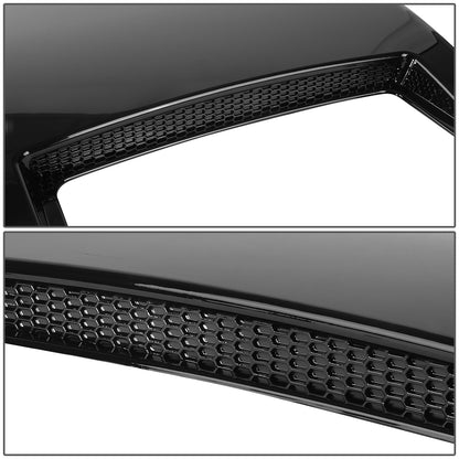 nan HOOD SCOOPS & VENTS - VEHICLES WITH 25-1/2" (SIDE TO SIDE) X 28" (FRONT TO BACK) GENERALLY FLAT HOOD - ABS PLASTIC - PAINTED BLACK