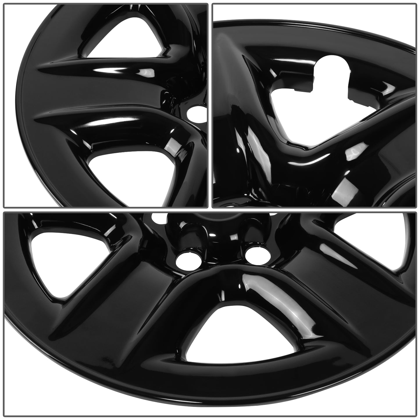 nan WHEEL SKIN COVERS - HUB CAP - 06-12 TOYOTA RAV4 - WITH OEM 17X6-1/2" TOYOTA STEEL WHEEL - FITS ON WHEEL PART NUMBER 42611-42190 - ABS PLASTIC - GLOSSY BLACK