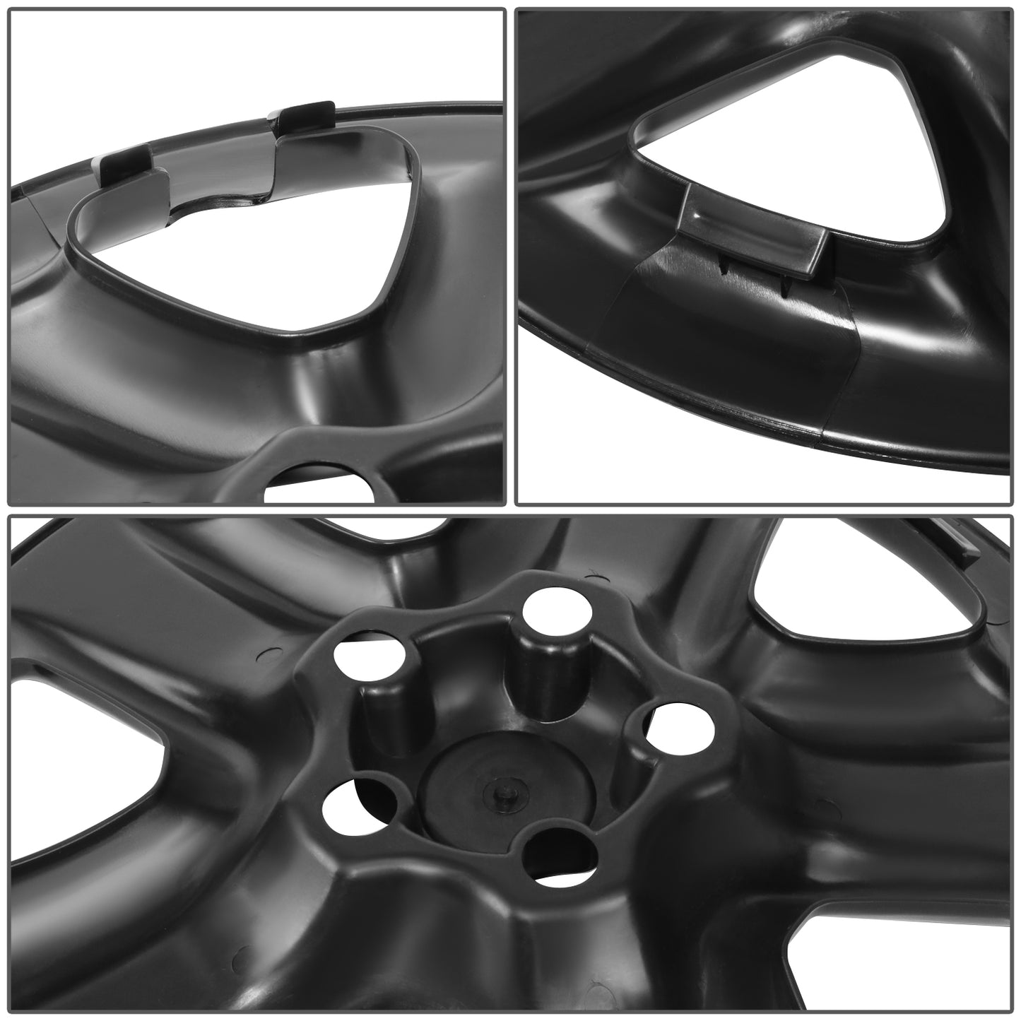 nan WHEEL SKIN COVERS - HUB CAP - 06-12 TOYOTA RAV4 - WITH OEM 17X6-1/2" TOYOTA STEEL WHEEL - FITS ON WHEEL PART NUMBER 42611-42190 - ABS PLASTIC - GLOSSY BLACK