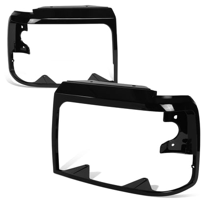 nan HEADLIGHT BEZELS - 92-96 FORD BRONCO/92-97 FORD F SUPER DUTY/92-96 FORD F-150/92-97 FORD F-250/92-97 FORD F-350/92-96 FORD F53/ 92-96 FORD F59 - ABS PLASTIC - GLOSSY BLACK