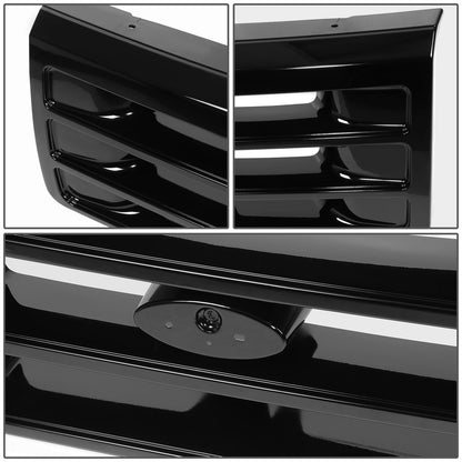 nan GRILLES - 92-96 FORD BRONCO/92-97 FORD F SUPER DUTY/92-96 FORD F-150/92-97 FORD F-250/92-97 FORD F-350/92-96 FORD F53/92-96 FORD F59 - ABS PLASTIC - GLOSSY BLACK