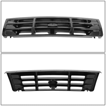 nan GRILLES - 92-96 FORD BRONCO/92-97 FORD F SUPER DUTY/92-96 FORD F-150/92-97 FORD F-250/92-97 FORD F-350/92-96 FORD F53/92-96 FORD F59 - ABS PLASTIC - GLOSSY BLACK