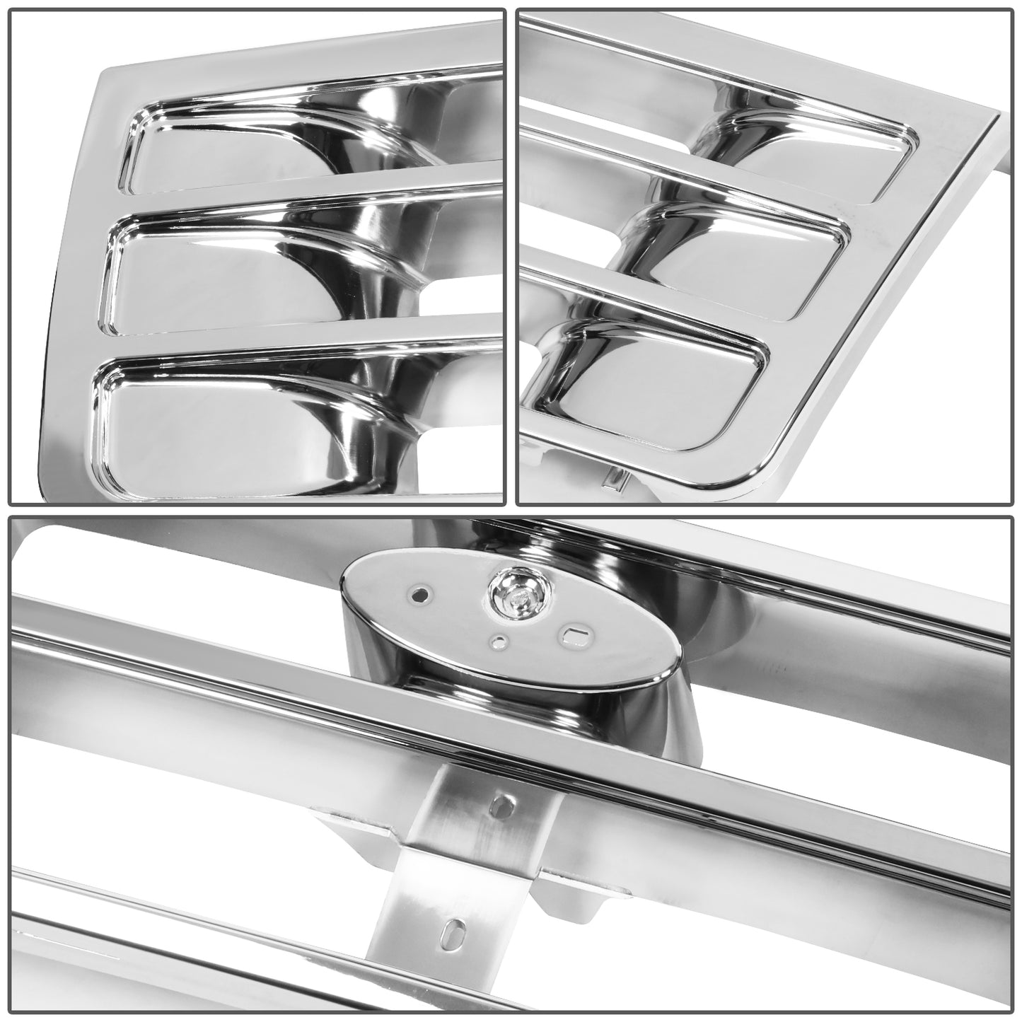 nan GRILLES - 92-96 FORD BRONCO/92-97 FORD F SUPER DUTY/92-96 FORD F-150/92-97 FORD F-250/92-97 FORD F-350/92-96 FORD F53/92-96 FORD F59 - ABS PLASTIC - POLISHED CHROME