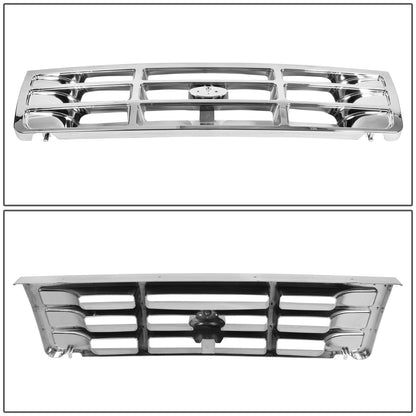 nan GRILLES - 92-96 FORD BRONCO/92-97 FORD F SUPER DUTY/92-96 FORD F-150/92-97 FORD F-250/92-97 FORD F-350/92-96 FORD F53/92-96 FORD F59 - ABS PLASTIC - POLISHED CHROME