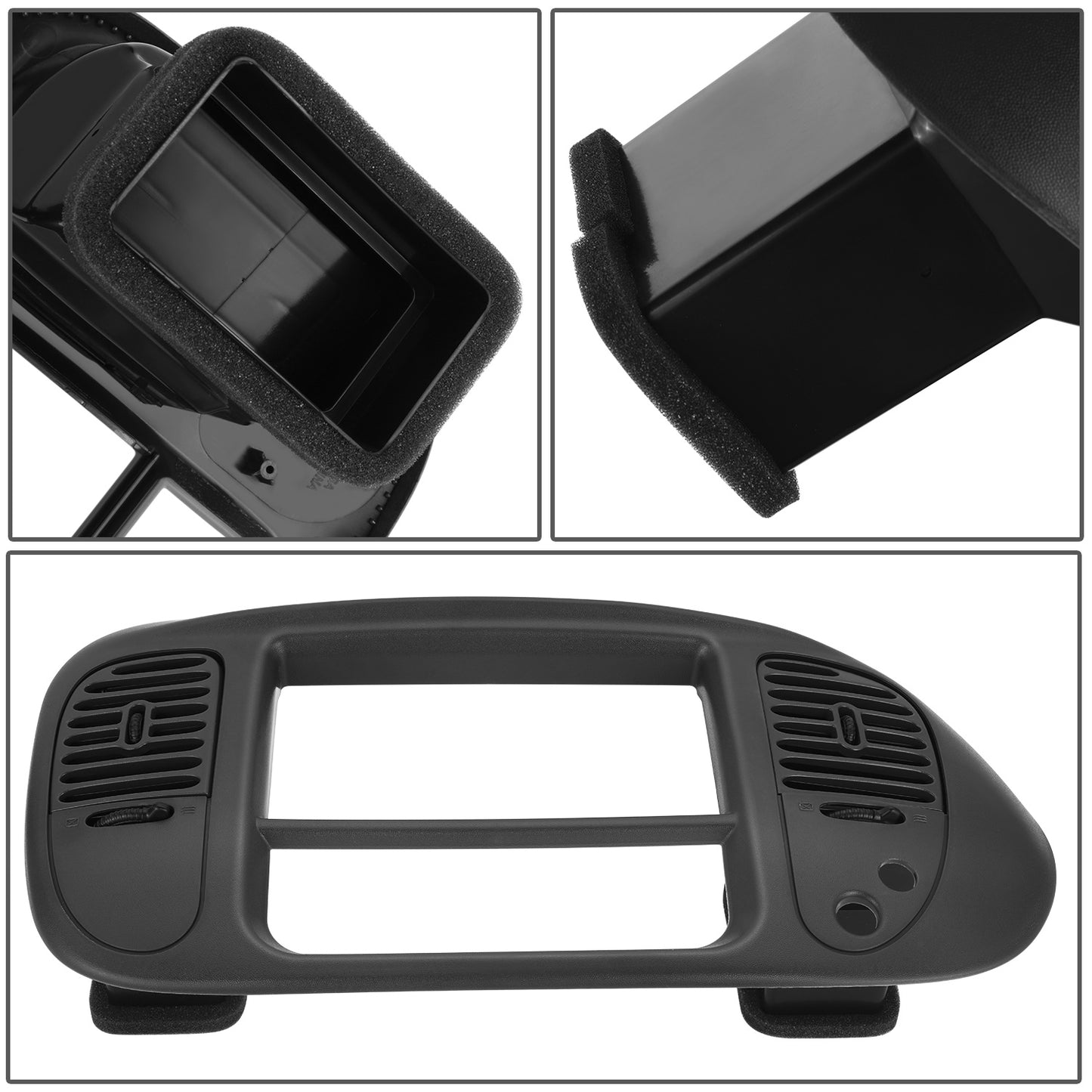 nan CENTER DASH RADIO CLIMATE BEZEL PANEL - 97-03 FORD F150 - BLACK