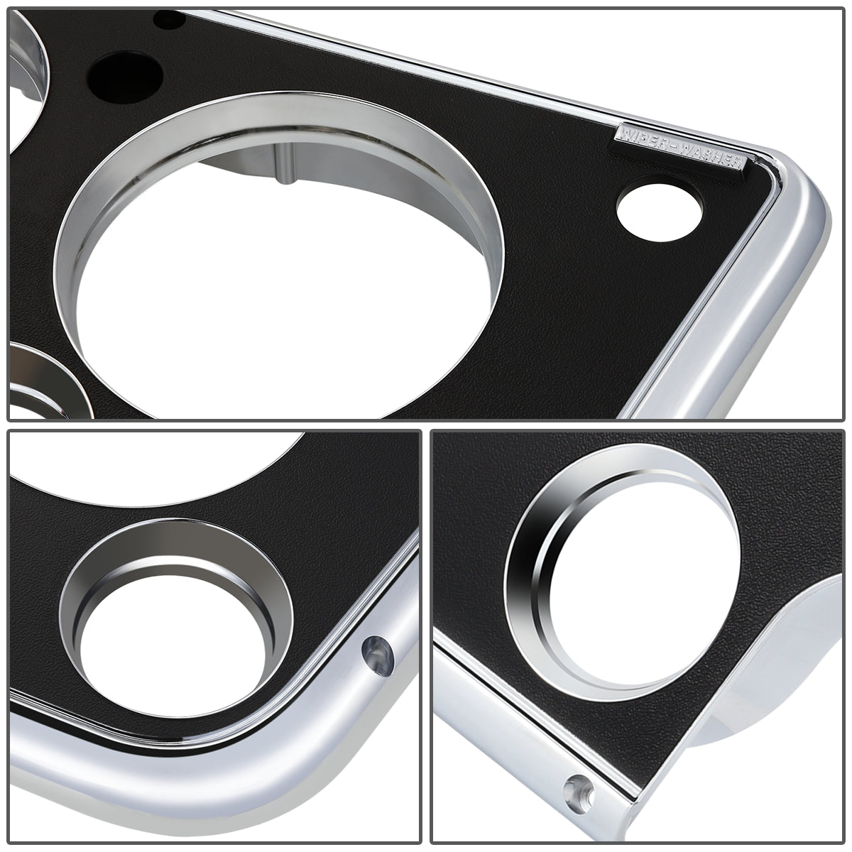 nan DASH BEZEL - 67-72 CHEVY C10 TRUCK - 7 HOLE PLASTIC PART - CHROME / BLACK