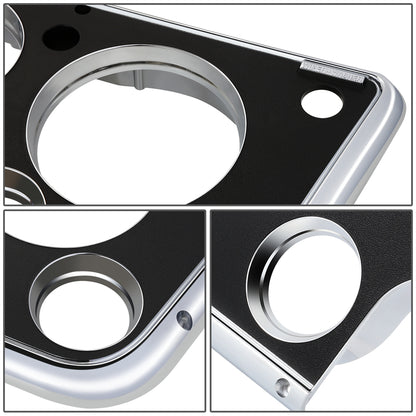 nan DASH BEZEL - 67-72 CHEVY C10 TRUCK - 7 HOLE PLASTIC PART - CHROME / BLACK