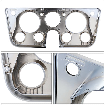 nan DASH BEZEL - 67-72 CHEVY C10 TRUCK - 7 HOLE PLASTIC PART - CHROME / BLACK