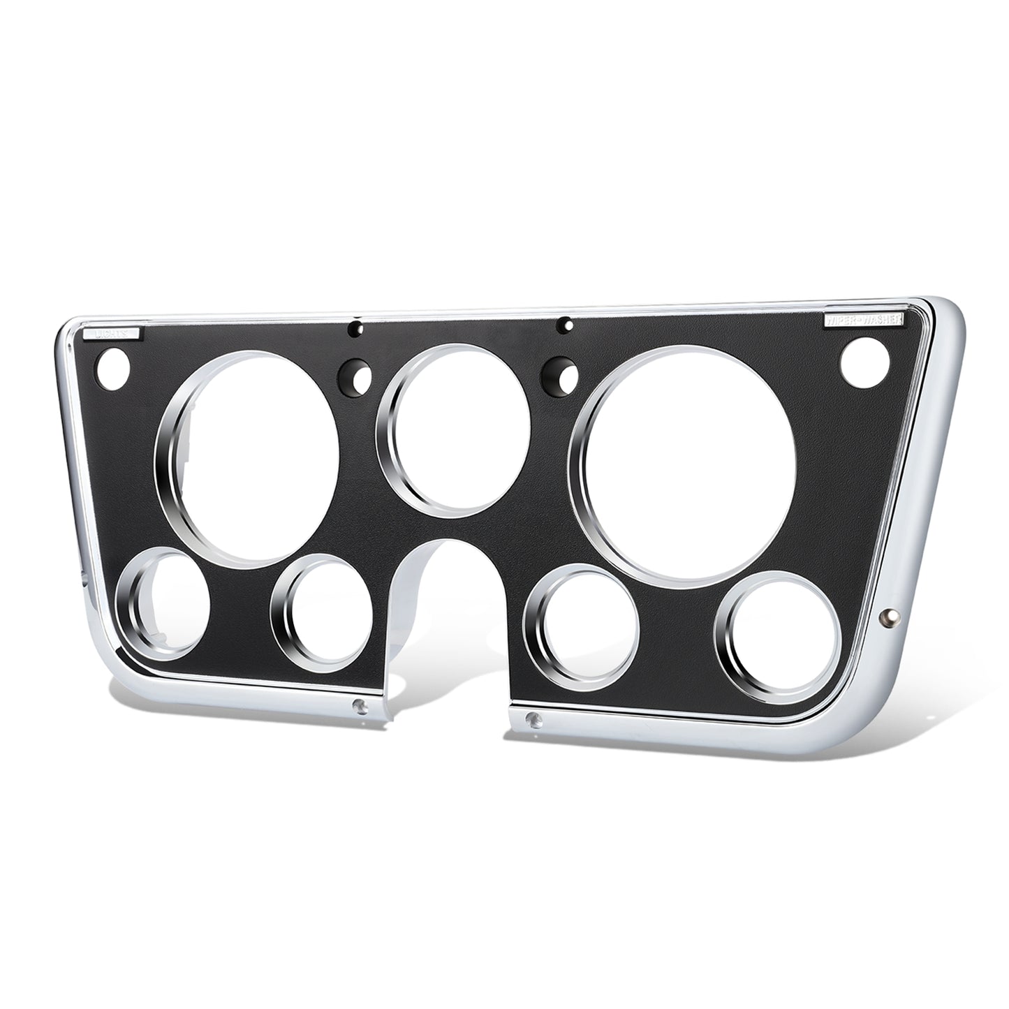 nan DASH BEZEL - 67-72 CHEVY C10 TRUCK - 7 HOLE PLASTIC PART - CHROME / BLACK