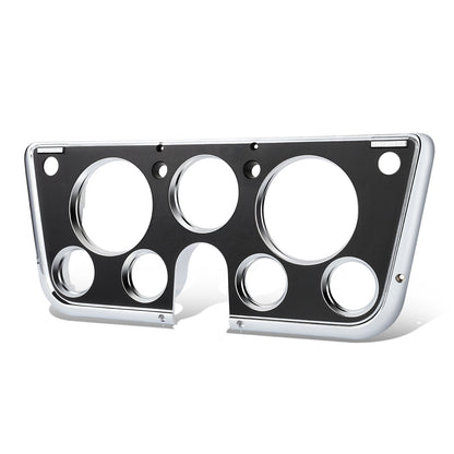 nan DASH BEZEL - 67-72 CHEVY C10 TRUCK - 7 HOLE PLASTIC PART - CHROME / BLACK