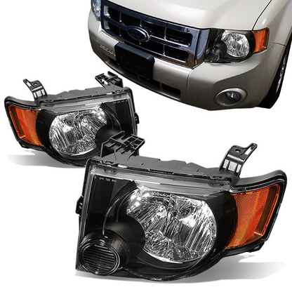 FAROS 08-12 FORD ESCAPE 4-DOOR - H13 LOW BEAM / HIGH BEAM - BLACK HOUSING / AMBER CORNER