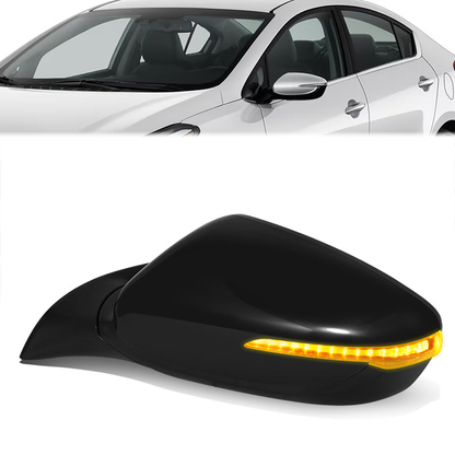 RETROVISOR MIRROR - OE STYLE - KIA FORTE 17-18 - WITH POWER FOLD WITH HEATED GLASS WITH TURN SIGNAL - DRIVER SIDE - PAINT TO MATCH - BLACK