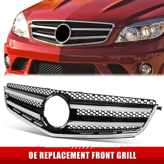 PARRILLA GRILLE - BZ W204 '08-'11/'12-ON/ GRILLE ASS'Y 08-11/ CHROME/SILVER/ W/AMG, W/SPORT PKG/ (EU=USA)