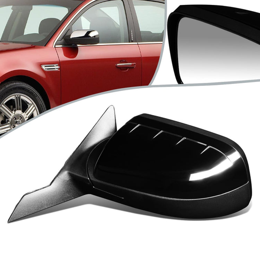 RETROVISOR MIRROR - OEM - 08-09 FORD TAURUS - POWERED - PAINTABLE - BLACK - LEFT