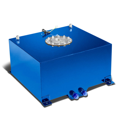 TANQUE DE GASOLINA FUEL CELL - GAS TANK WITH LEVEL SENDER - 10 GALLON - ALUMINUM - POLISHED CAP - BLUE