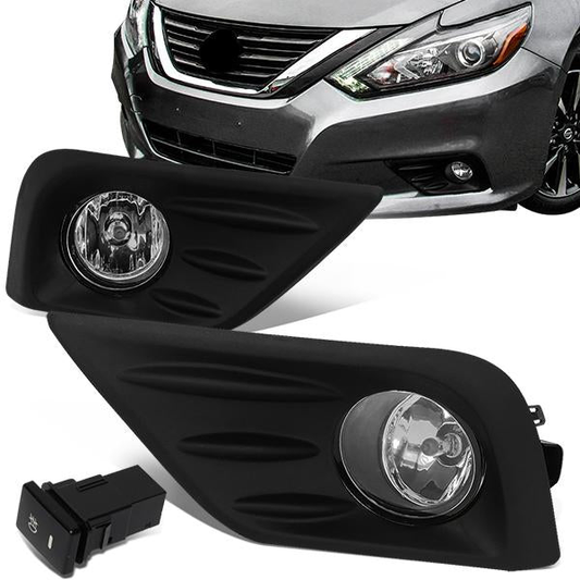 FAROS DE NIEBLA 16-18 NISSAN ALTIMA 4-DR - WITH SWITCH, BLACK BEZEL - CHROME / CLEAR