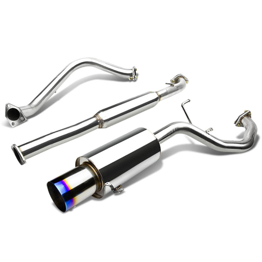 TUBERIA CATBACK CATBACK - 99-03 MITSUBISHI GALANT 4CYL - SINGLE BURNT TIP - STAINLESS STEEL
