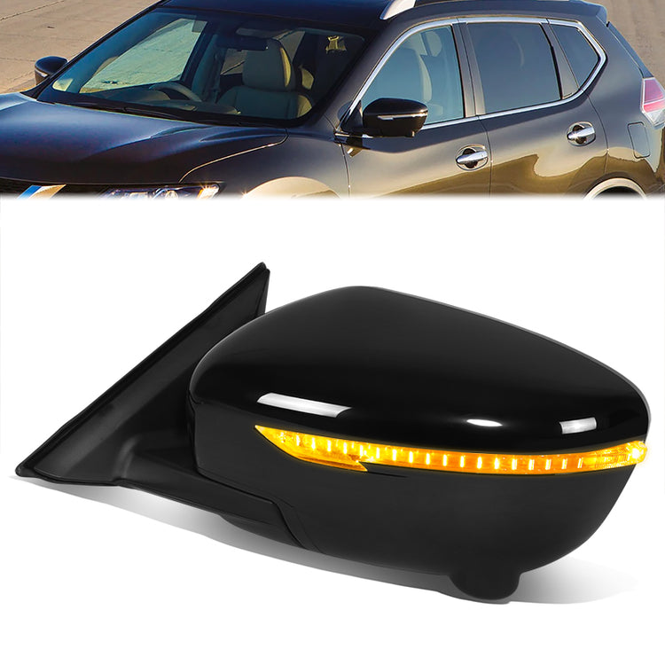 RETROVISOR MIRROR - OE STYLE - NISSAN ROGUE 14-16 - WITH POWER WITH HEATED WITH SIGNAL WITH CAMERA - DRIVER SIDE - PAINT TO MATCH - BLACK