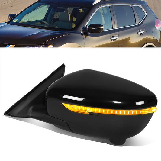 RETROVISOR MIRROR - OE STYLE - NISSAN ROGUE 14-16 - WITH POWER WITH HEATED WITH SIGNAL WITH CAMERA - DRIVER SIDE - PAINT TO MATCH - BLACK