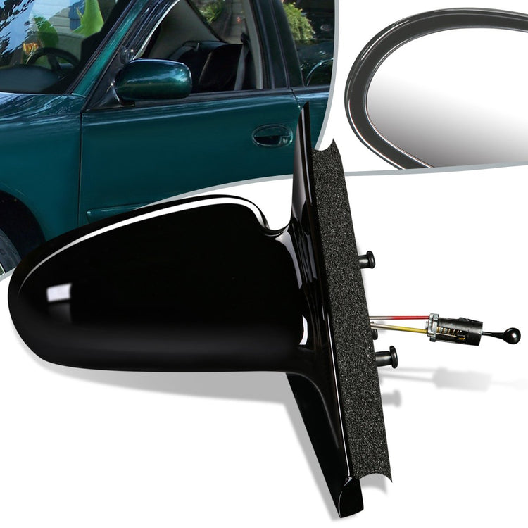 RETROVISOR MIRROR - OEM - 96-02 SATURN SL SEDAN / 96-01 SATURN SW WAGON - MANUAL - PAINTABLE - BLACK - RIGHT