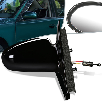 RETROVISOR MIRROR - OEM - 96-02 SATURN SL SEDAN / 96-01 SATURN SW WAGON - MANUAL - PAINTABLE - BLACK - RIGHT