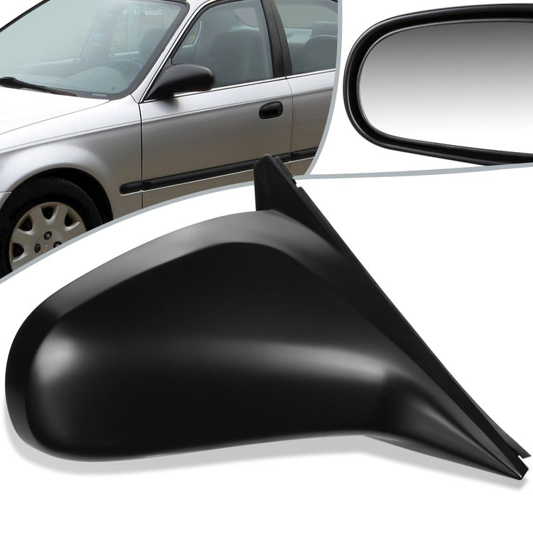 RETROVISOR MIRROR - OEM - 96-00 HONDA CIVIC 4-DOOR - MANUAL - PAINTABLE - BLACK - RIGHT