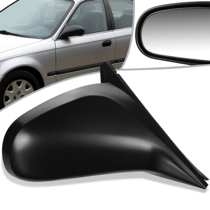 RETROVISOR MIRROR - OEM - 96-00 HONDA CIVIC 4-DOOR - MANUAL - PAINTABLE - BLACK - RIGHT