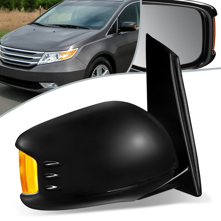 RETROVISOR MIRROR - OEM - 11-13 HONDA ODYSSEY - POWERED - HEATED - W/ SIGNAL LIGHT - W/ MEMORY - FOLDING - BLACK MATERIAL - RIGHT