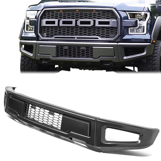 nan FRONT LOWER BUMPER - 15-18 FORD F-150 - RAPTOR STYLE W/ HONEYCOMB MESH GRILLE - BLACK