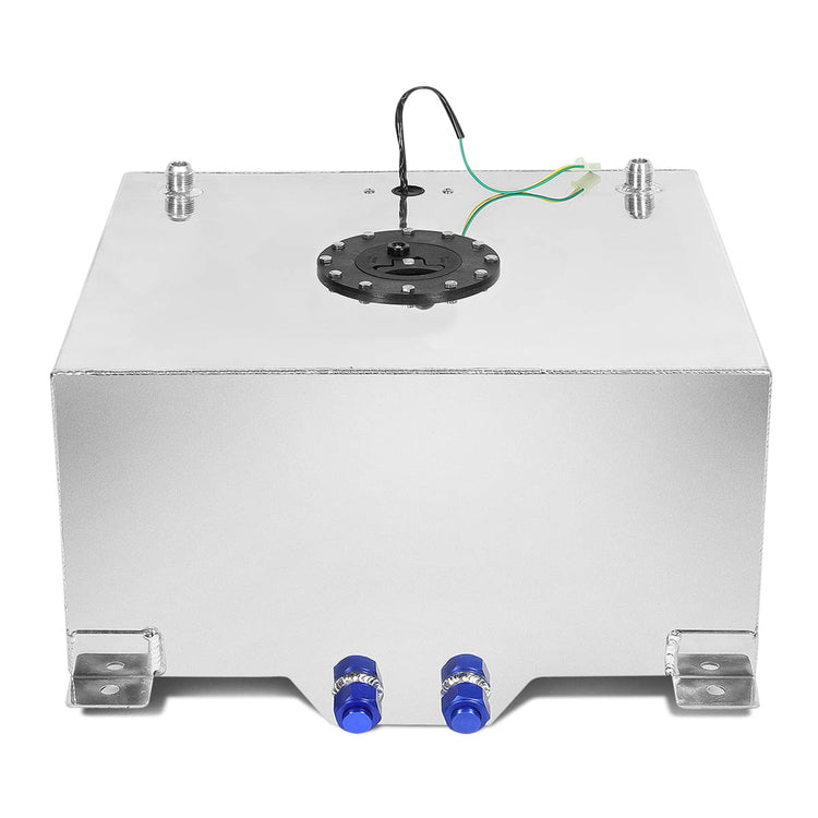 TANQUE DE GASOLINA FUEL CELL - GAS TANK WITH LEVEL SENDER - 15 GALLON - ALUMINUM - BLACK CAP - POLISHED