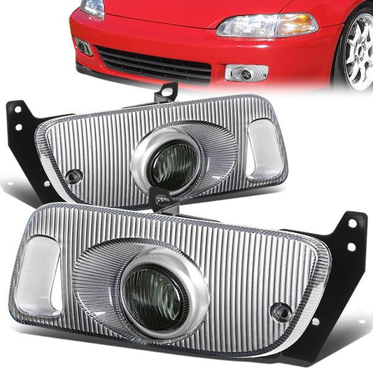 FAROS DE NIEBLA 92-95 HONDA CIVIC 2/3-DR - W/ SWITCH - H3 BULB - SMOKE