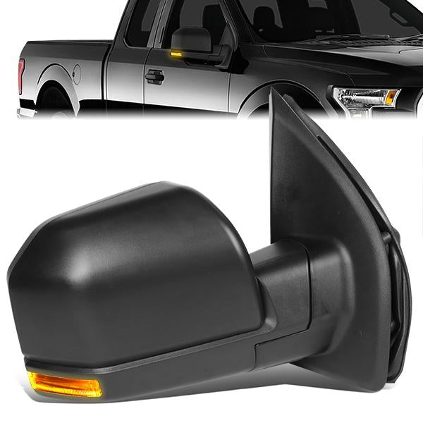 RETROVISORES EXTENDIBLES TOWING MIRROR - 15-18 FORD F-150 - OE STYLE - RIGHT - MANUAL W/O HEATED - ONLY FITS MODELS 8 PIN PLUG, DOES NOT FIT 22 PIN MODELS - LED AMBER SIGNAL - BLACK