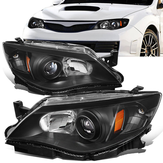 FAROS 08-11 SUBARU IMPREZA - FITS MODELS W/ FACTORY EQUIPPED HALOGEN HEADLIGHTS - DOES NOT FIT MODELS W/ FACTORY EQUIPPED HID HEADLIGHTS - OE STYLE - H11 LOW / 9005 HIGH / 1157A SIGNAL - BLACK HOUSING / AMBER CORNER
