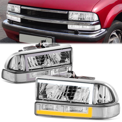 FAROS 98-04 CHEVROLET BLAZER / 98-04 CHEVROLET S10 - 194 MARKER - LED SWITCHBACK L-PATTERN LIGHT BAR - CHROME / CLEAR