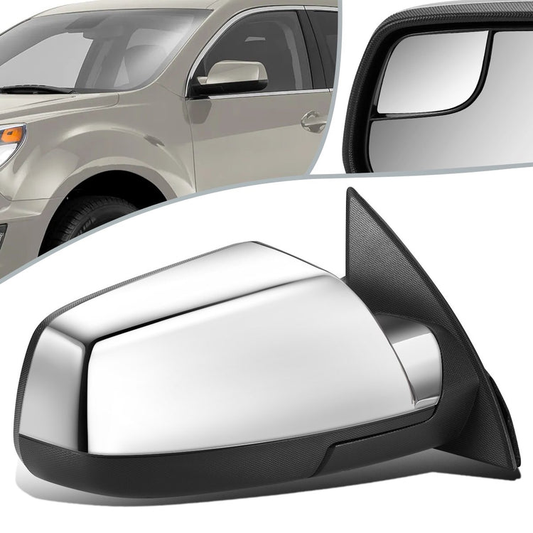 RETROVISOR MIRROR - OEM - 10-16 CHEVY EQUINOX - POWERED - W/ MEMORY - FOLDING - W/ BLIND SPOT GLASS - CHROME - RIGHT