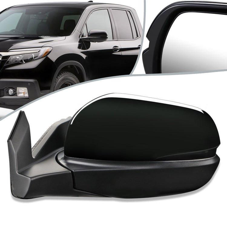 RETROVISOR MIRROR - OEM - 17-20 HONDA RIDGELINE - POWERED - FOLDING - GLOSS - BLACK - LEFT