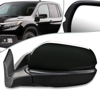 RETROVISOR MIRROR - OEM - 17-20 HONDA RIDGELINE - POWERED - HEATED - FOLDING - BLACK MATERIAL - LEFT