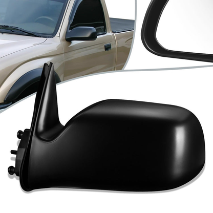 RETROVISOR MIRROR - OEM - 01-04 TOYOTA TACOMA RWD - DOES NOT FIT S-RUNNER MODELS - MANUAL - PAINTABLE - BLACK - LEFT