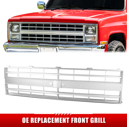 PARRILLA GRILLE - CV C10/GMC JMY/SUBR/BLZR 81-91/ GRILLE ASS'Y 85-88/ LIGHT ARGENT/ (DUAL HEAD LIGHT TYPE)/ (W/MOULDING H.)//PARTS.NO,GM1200140//OEM NO,15554911