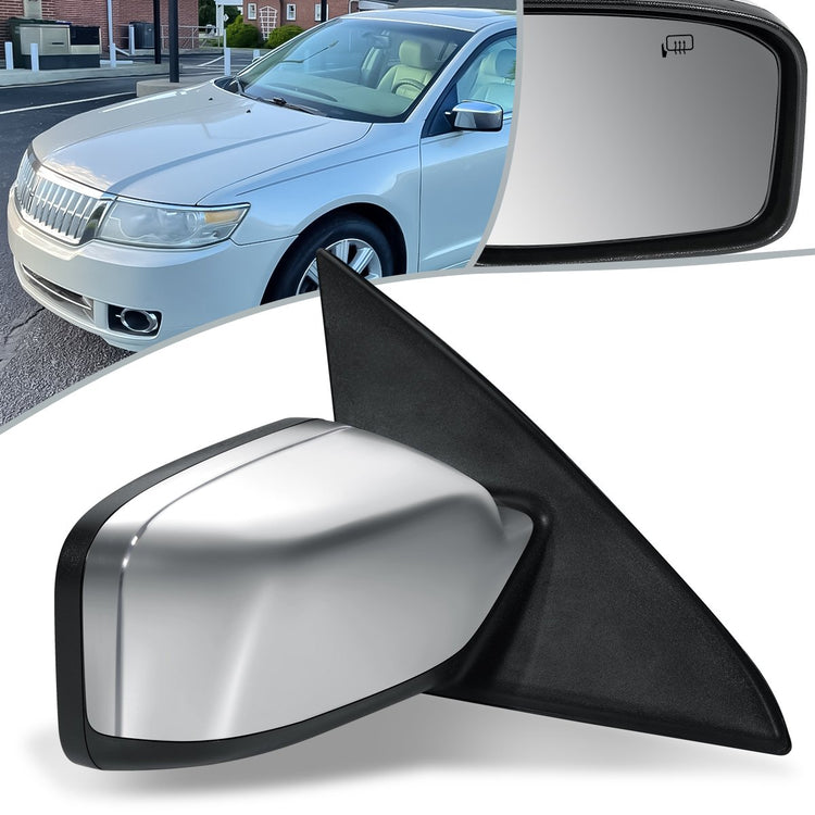 RETROVISOR MIRROR - OEM - 06-09 LINCOLN MKZ - POWERED - HEATED - W/ MEMORY - W/ PUDDLE LIGHT - CHROME COVER - RIGHT