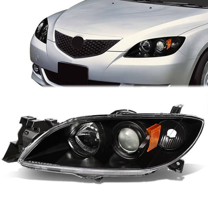 FAROS OE STYLE - 04-09 MAZDA 3 4-DOOR SEDAN - USES 9005 HIGH / H7 LOW BEAM BULBS - LEFT