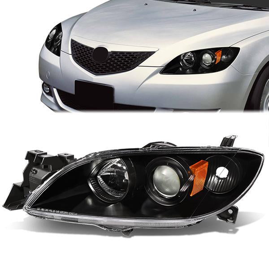 FAROS OE STYLE - 04-09 MAZDA 3 4-DOOR SEDAN - USES 9005 HIGH / H7 LOW BEAM BULBS - LEFT