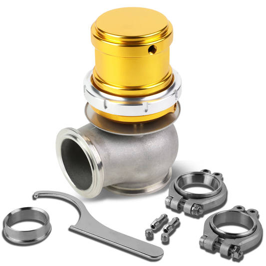 VALVULA DE ALIVIO WASTEGATE - 45MM - CAST STEEL - TALL - V-BAND - 14PSI - GOLD