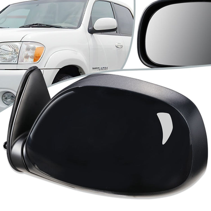 RETROVISOR MIRROR - OEM - 00-06 TOYOTA TUNDRA NON CREW CAB - POWER MIRROR ADJUSTMENT - HEATED - PAINTABLE - BLACK - LEFT