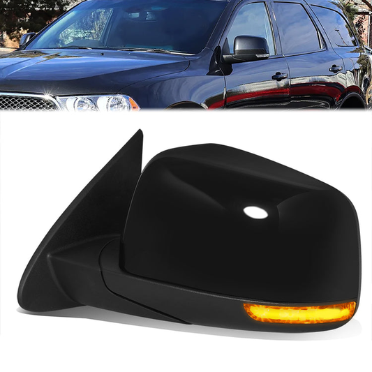 RETROVISOR MIRROR - OE STYLE - DODGE DURANGO 12-22 - WITH BLIND SPOT WITH HEATED GLASS WITH TURN SIGNAL WITH MEMORY - DRIVER SIDE - PAINT TO MATCH - BLACK