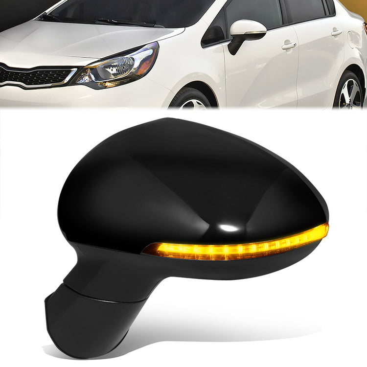 RETROVISOR MIRROR - OE STYLE - KIA RIO 14-17 - WITH POWER WITH HEATED GLASS WITH TURN SIGNAL - DRIVER SIDE - PAINT TO MATCH - BLACK