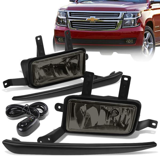 FAROS DE NIEBLA 15-20 CHEVY TAHOE, SUBURBAN / 16-19 SUBURBAN 3500HD - WITH SWITCH, BLACK BEZEL - 5202 BULB - SMOKE