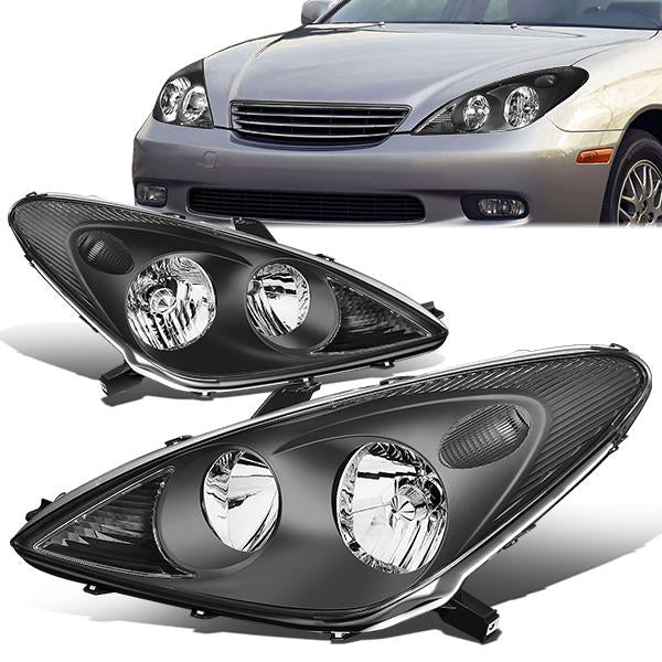 FAROS 02-03 LEXUS ES300 / 04 LEXUS ES330 - BLACK HOUSING / CLEAR CORNER - H7 LOW BEAM / 9005 HIGH BEAM