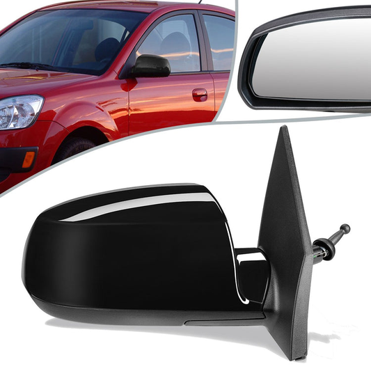 RETROVISOR MIRROR - OEM - 06-09 KIA RIO / 06-09 KIA RIO5 - MANUAL - PAINTABLE - BLACK - RIGHT