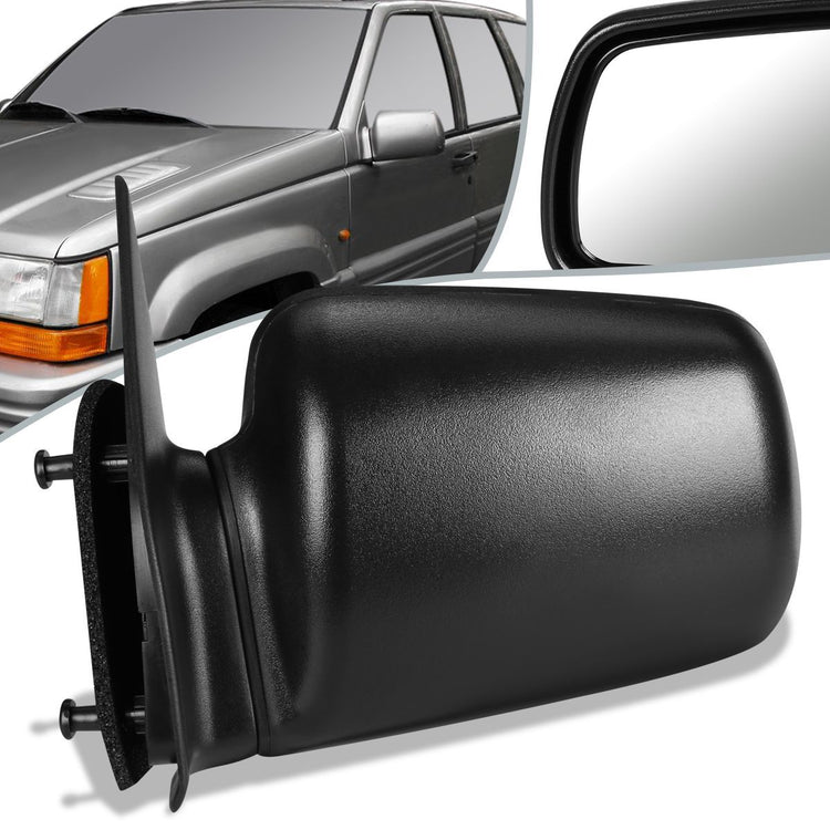 RETROVISOR MIRROR - 93-95 JEEP GRAND CHEROKEE - POWERED - OEM - LEFT - TEXTURED/BLACK
